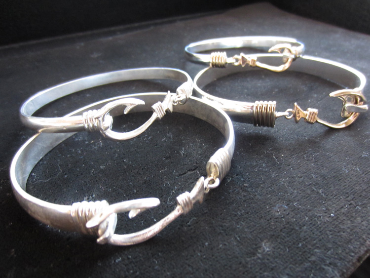 Silver & Gold Hook Bracelet Mens & Womens