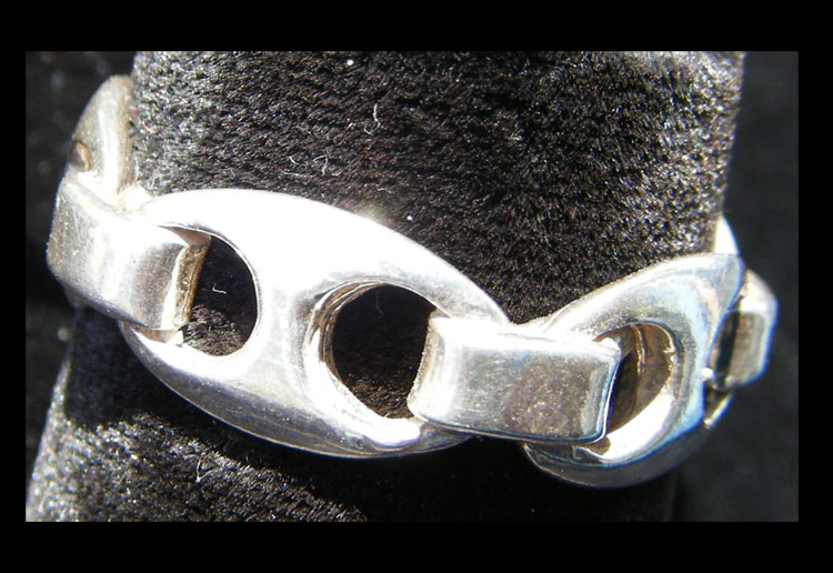Marine Link Sterling Silver Ring - Steve's Custom Jewelry in Port Aransas, Texas.