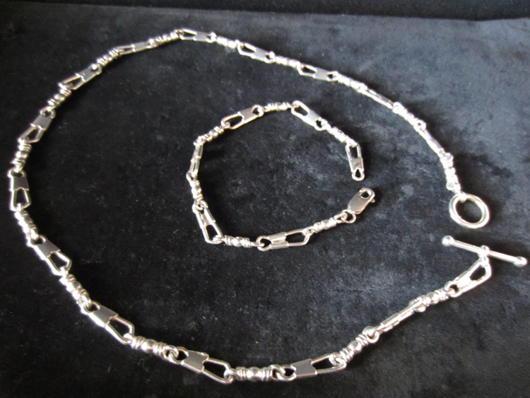 Silver Snap Swivel Fishermans Bracelet & Necklace