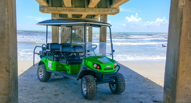 You'll love cruising down the beach or sight seeing around town in a 4 or 6 passenger golf cart from Silver Sands Golf Cart Rentals in Port Aransas, TX.