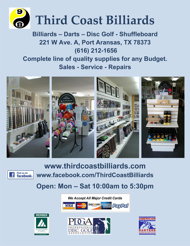 Third Coast Billiards & Darts in Port Aransas, Texas.